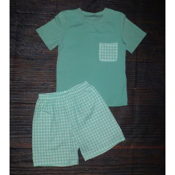 Boutique Boys Turquoise Shorts Outfit Set - Picture 1 of 5